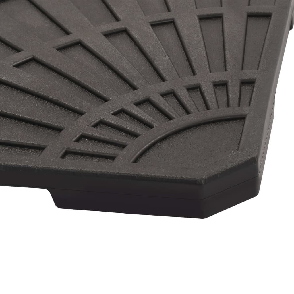 vidaXL Schirmhalter Sonnenschirm-Gewichtsplatte Schwarz Fächerförmig 20 kg