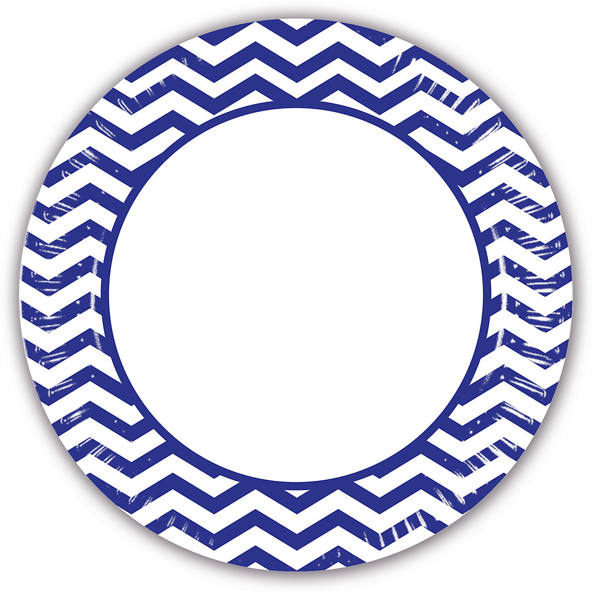 Papp-Partyteller Blue Chevron, Ø 23 cm, 8 Stück