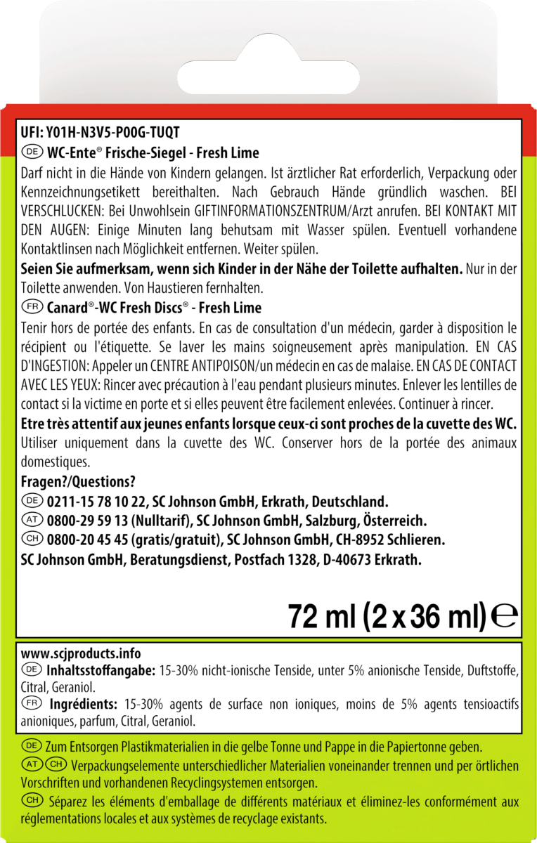 WC-Reiniger Frische-Siegel Limone Nachfüllpack, 2 St