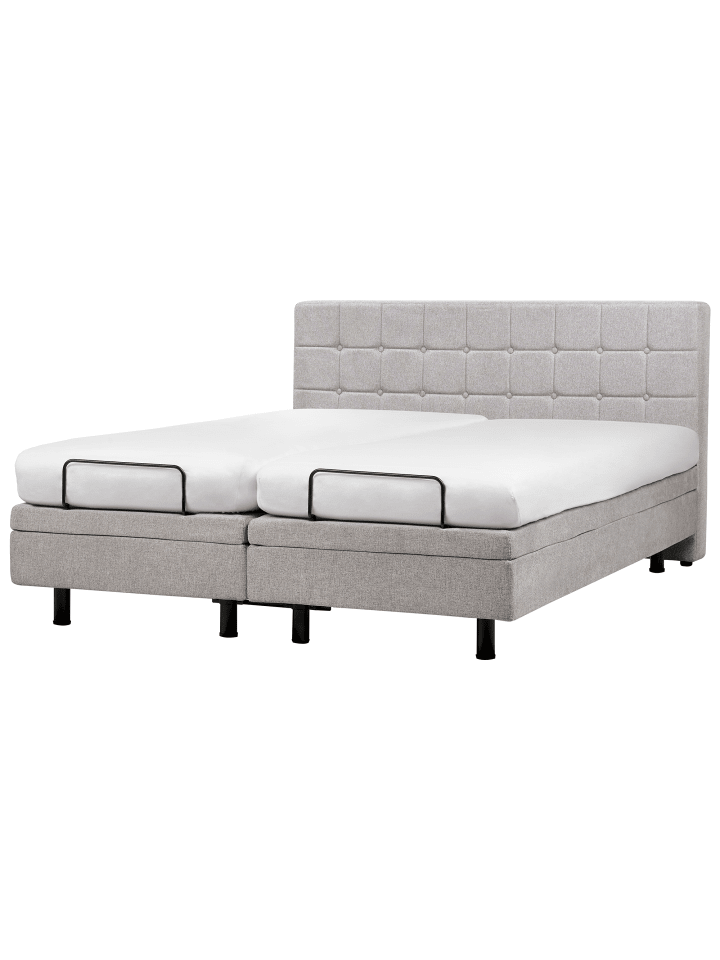 Beliani Doppelbett DUKE in Grau/Schwarz - (W) 181 x (H) 102 x (L) 216 cm günstig kaufen onesize