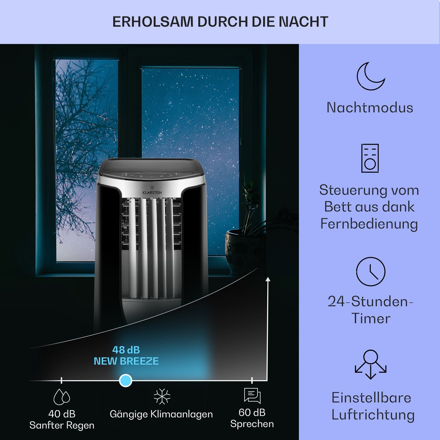Klarstein Klimagerät New Breeze ECO, Klimagerät mobil Air Conditioner Kühlgerät Luftkühler