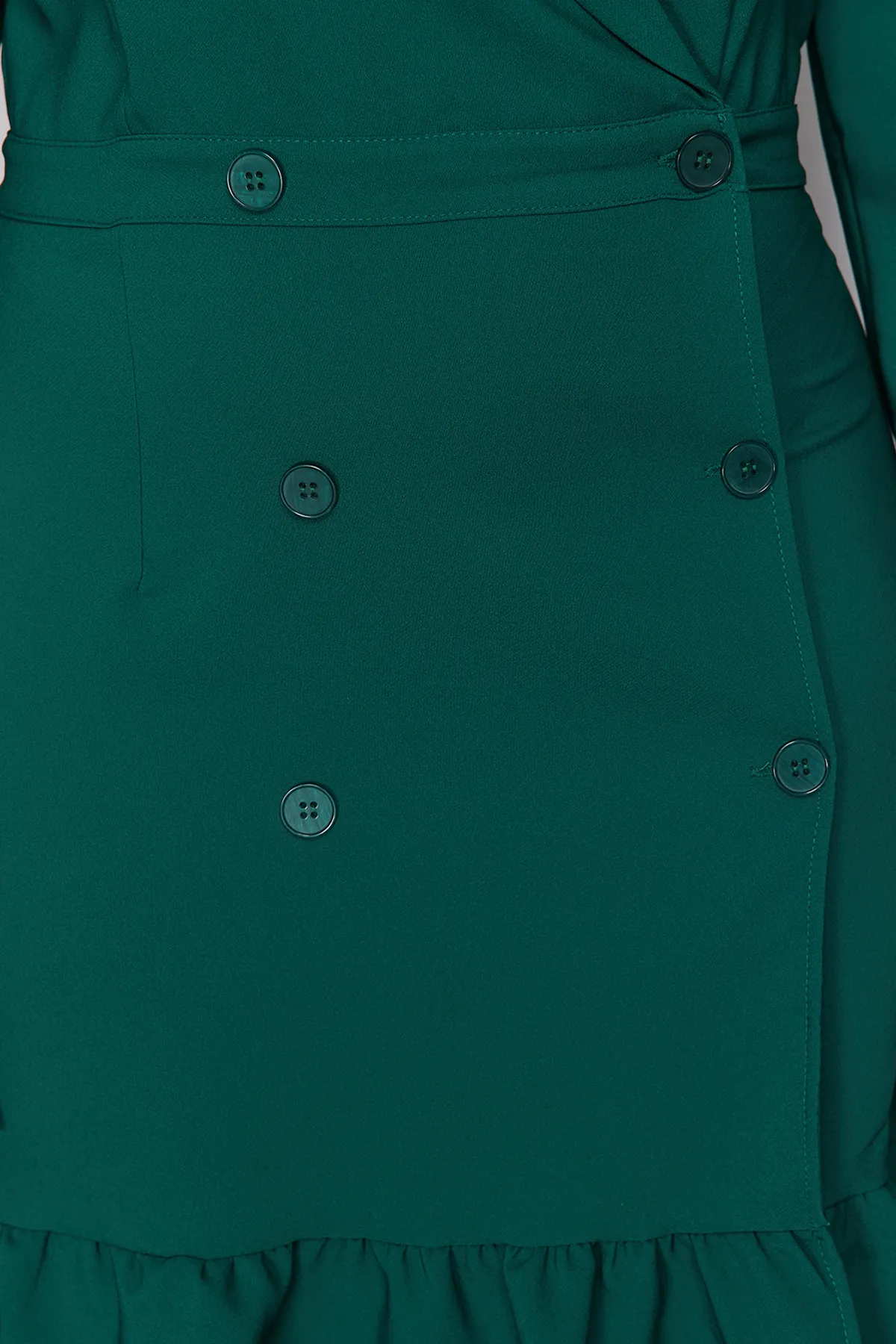 Trendyol Curve  Smaragdgrünes Mini-Jackenkleid mit Dreiviertelärmeln - TBBAW23AH00042