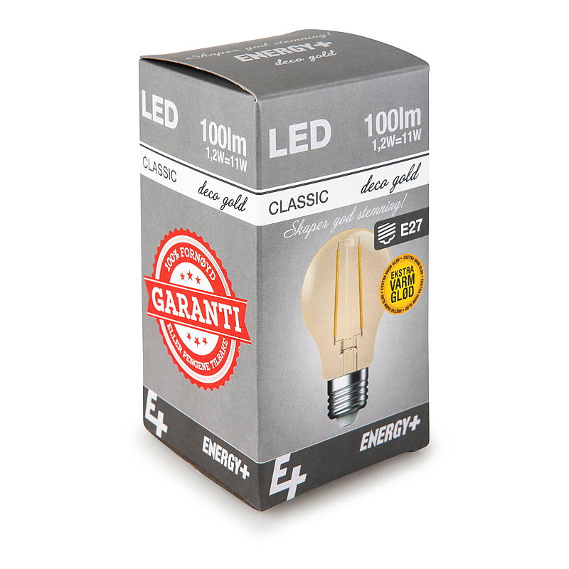 Energy Lyspære LED 100 lm Deko gold klar E27 A60 E