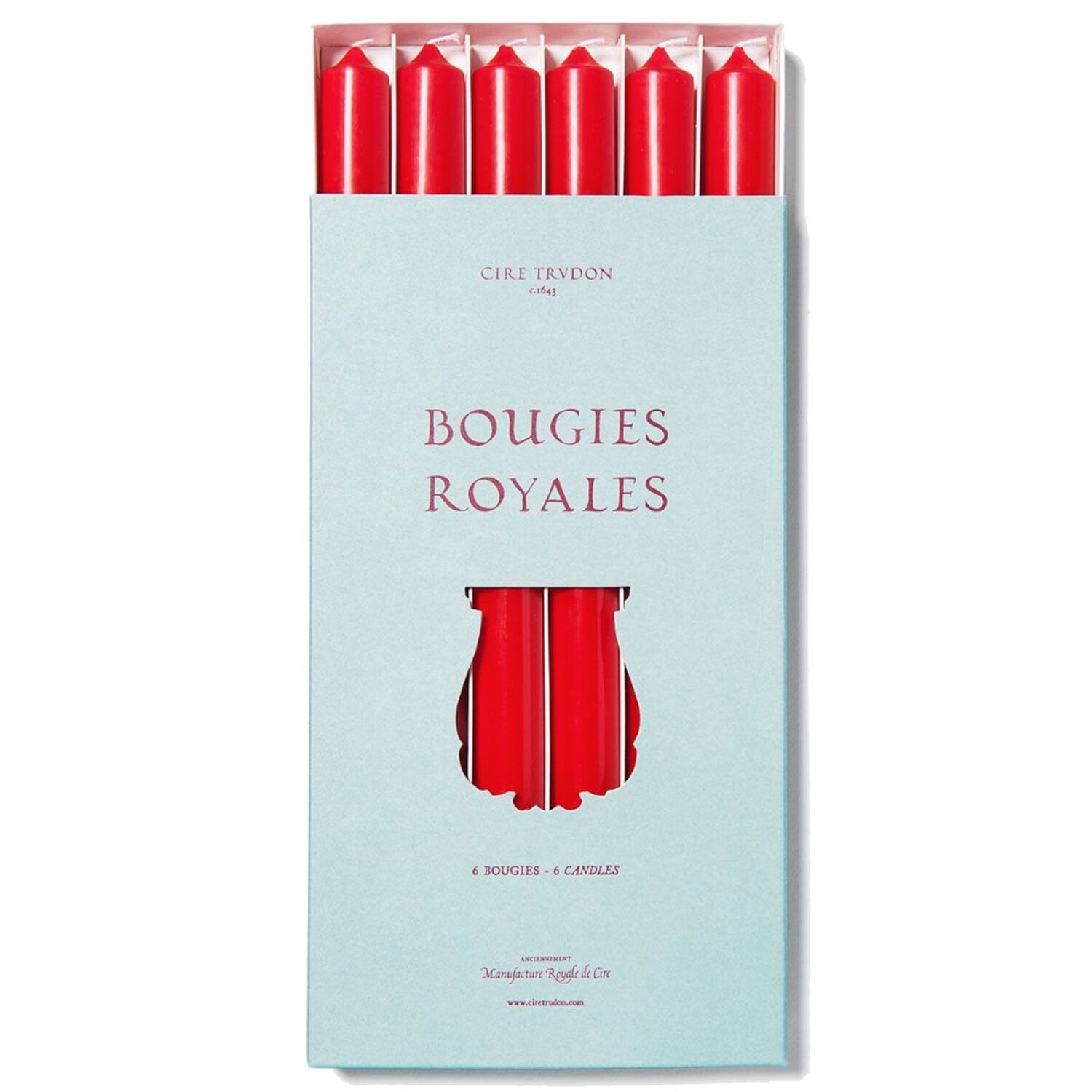 Trudon Royale Rouge Vif 6 Bougies