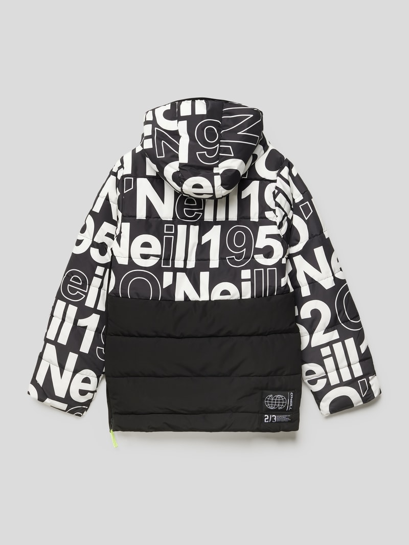 Schlupfjacke mit Allover-Logo Modell 'O RIGINAL ANORAK' in schwarz