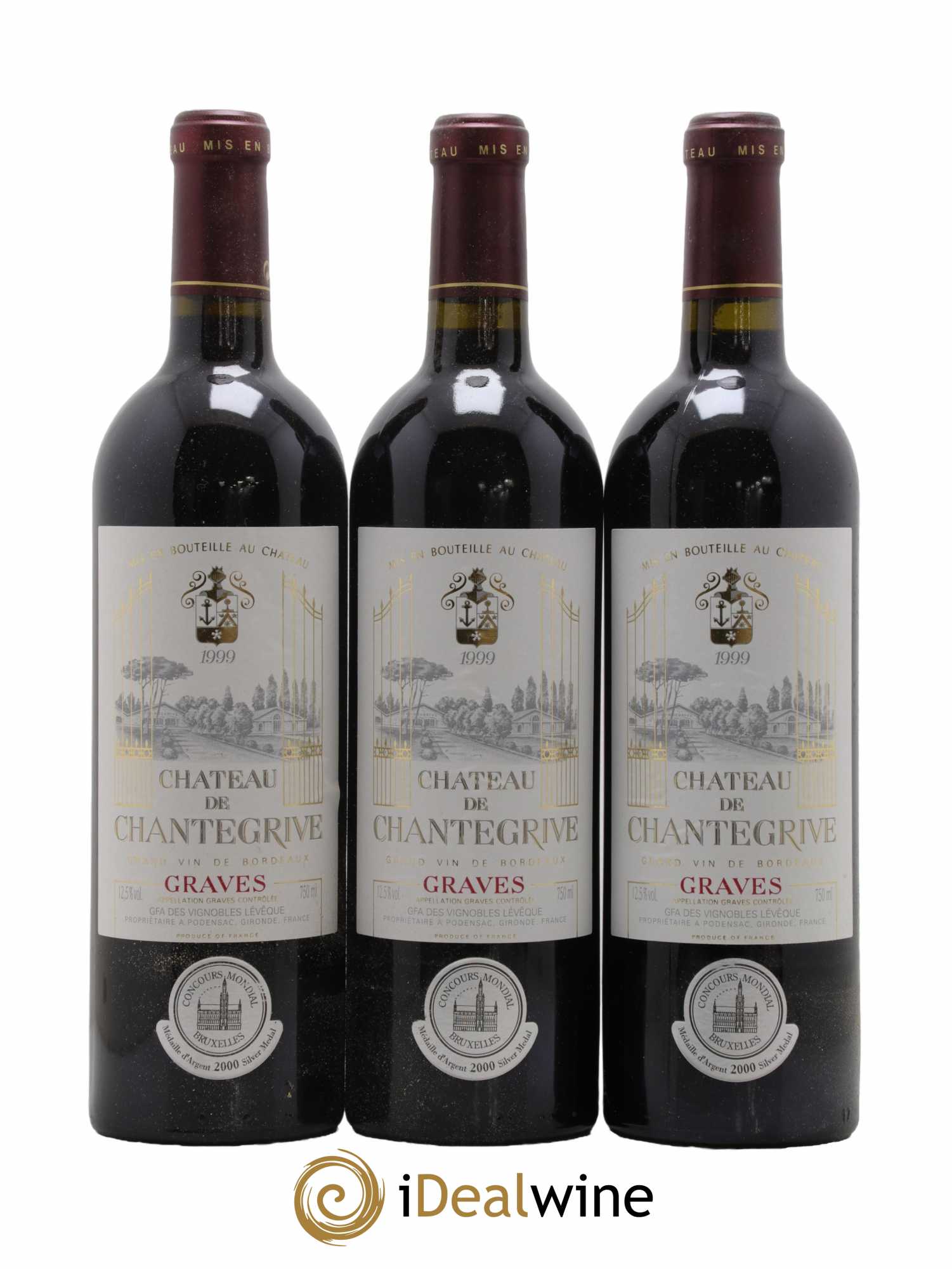Château de Chantegrive  1999 - Lot de 12 Bouteilles