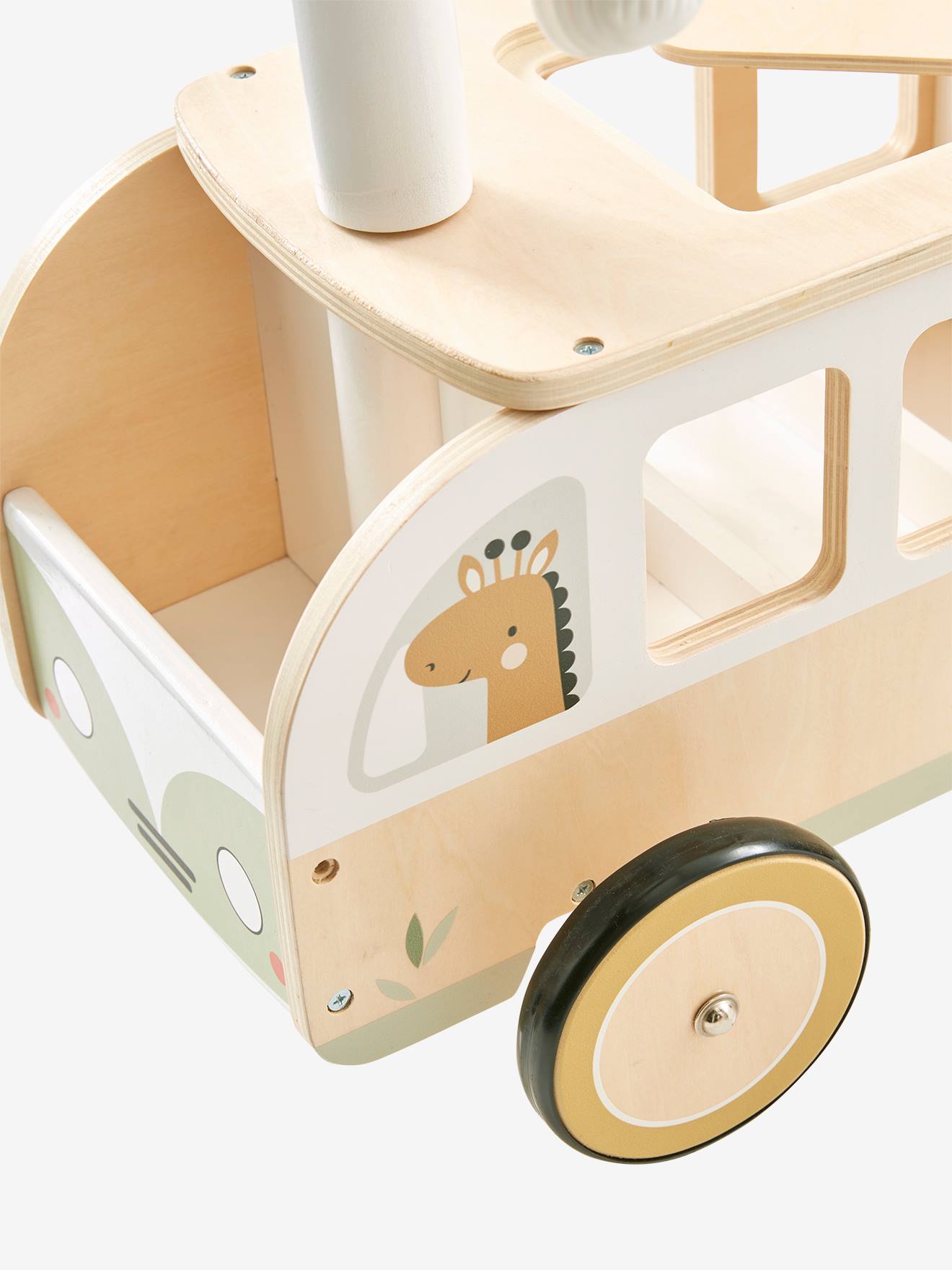 Porteur bus à doudous HANOÏ en bois FSC® multicolore
