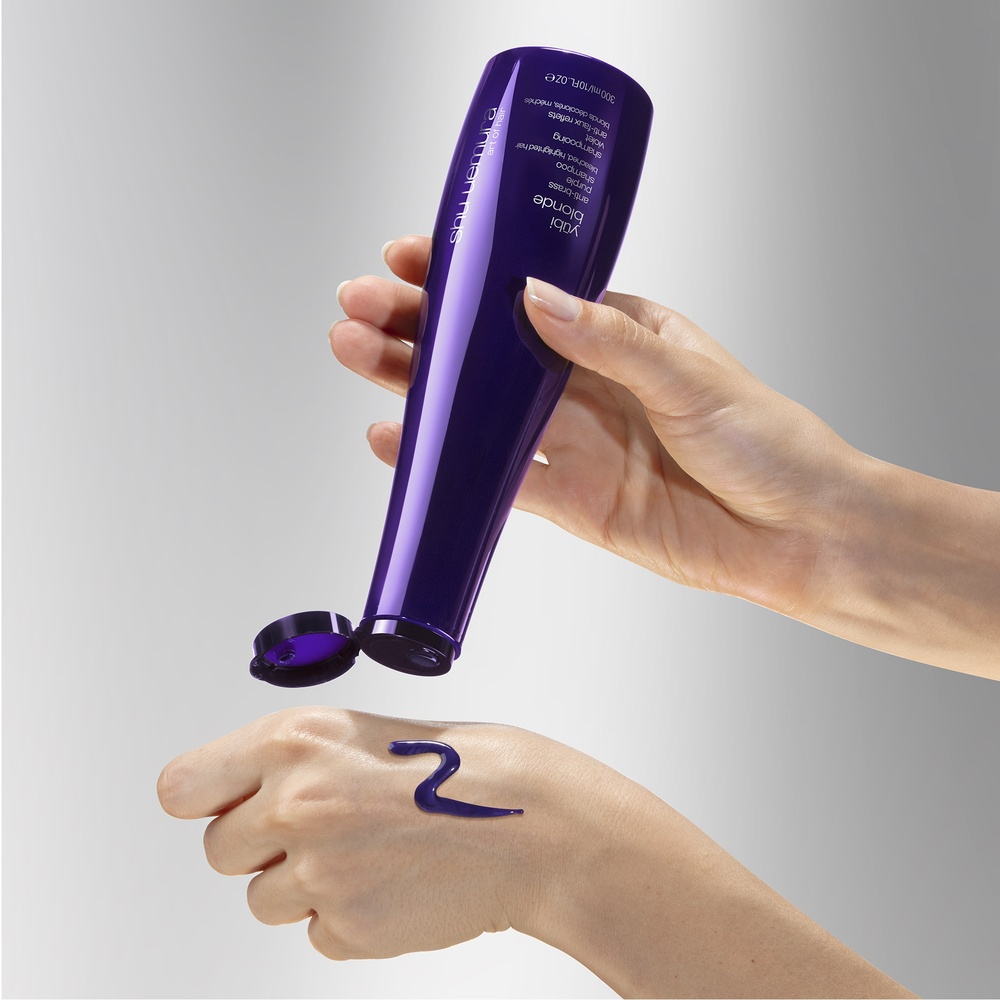 shu uemura art of hair yubi blonde shampooing violet anti-fauxreflet shampooing