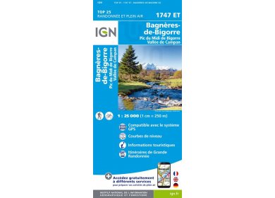 Carte IGN Bagnères-de-Bigorre 1747ET