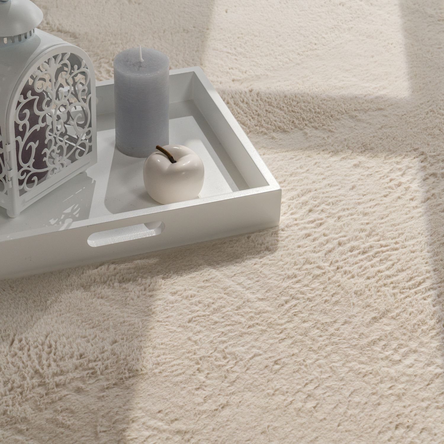 Fellteppich Wohnzimmer Hochflor Teppich Kunstfell Modern Unifarben Flauschig Weich, TT Home, rechteckig, Höhe: 4 mm