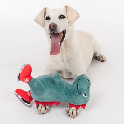 TIAKI Hundespielzeug Dino mit Schlittschuhen