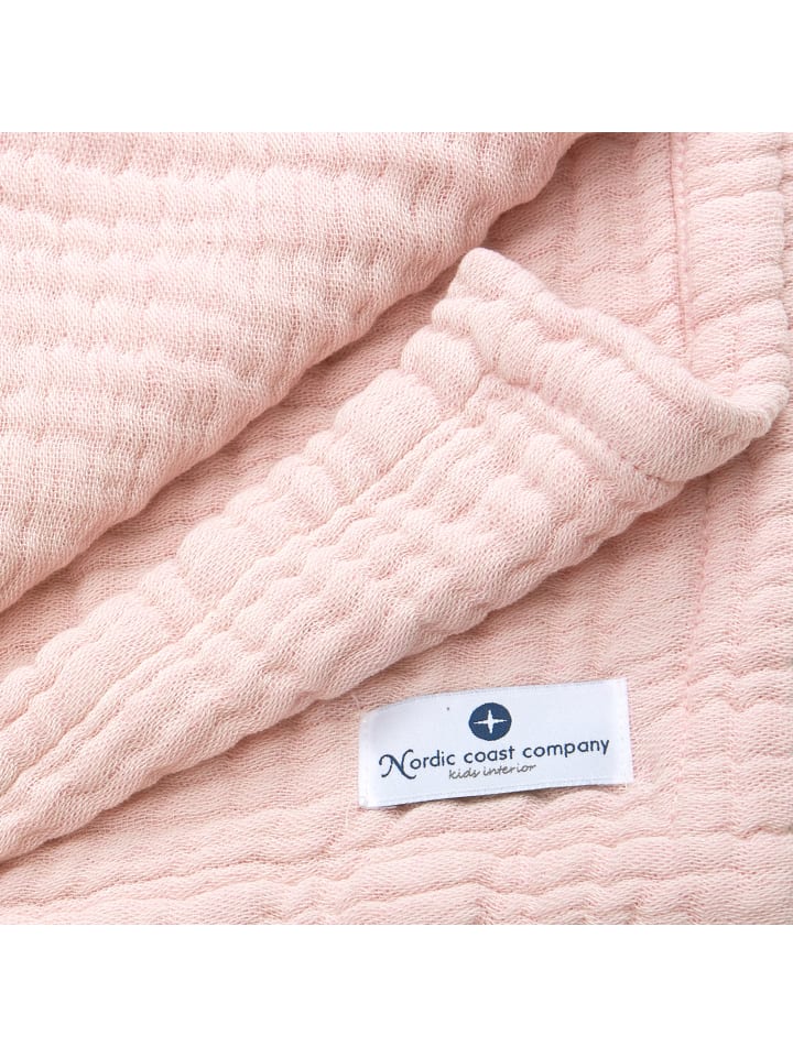 nordic coast company  Babydecke 4 in 1 groß in Rosa - 90 x 120 cm  günstig kaufen 90 x 120 cm