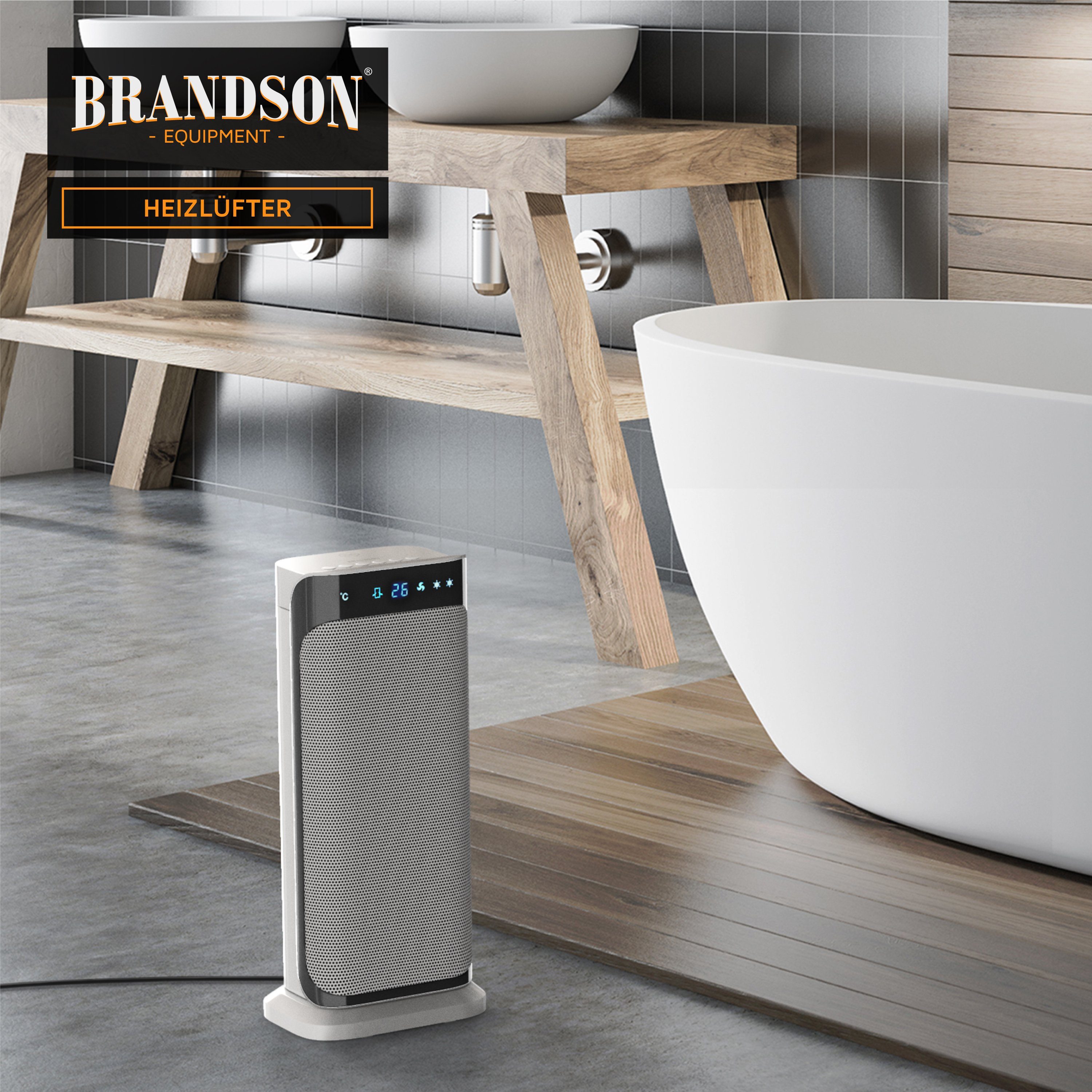 Brandson Heizlüfter, 2000 W, Fernbedienung, leise, Oszillation, Timer, Badezimmer Keramikheizlüfter