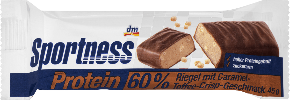 Proteinriegel 60%, Caramel Toffee Crisp Geschmack, 45 g