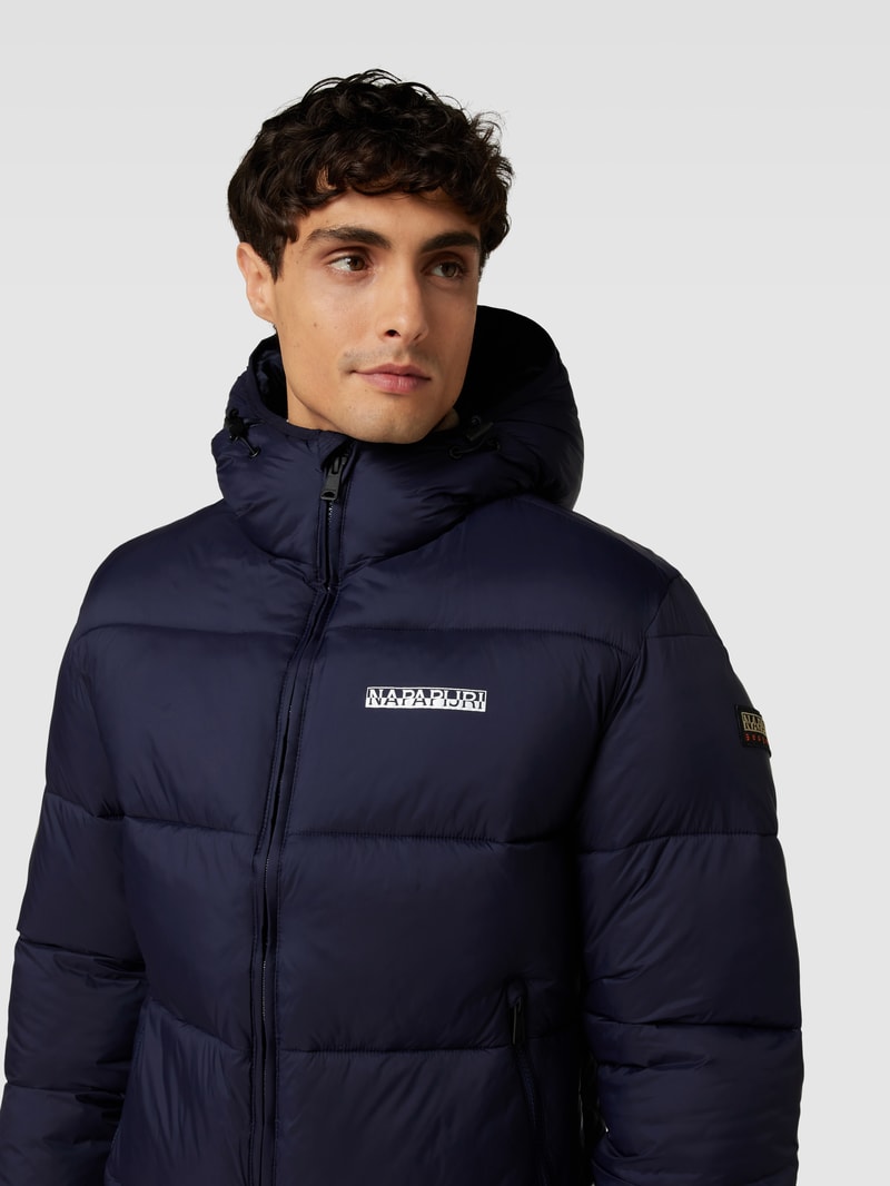 Steppjacke mit Kapuze Modell 'A-SUOMI' in marineblau