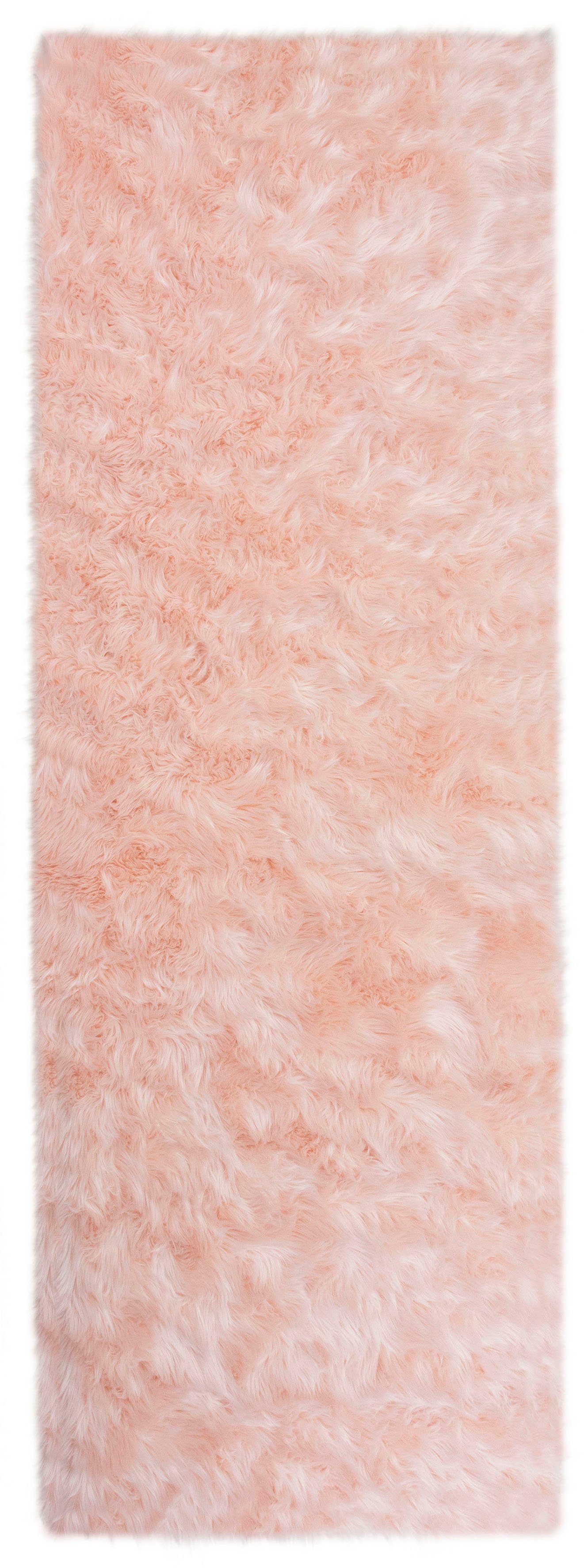 Hochflor-Läufer Dena Teppiche, Home affaire, rechteckig, Höhe: 60 mm, Kunstfell, weich, Uni-Farben, Wohnzimmer, Schlafzimmer, Esszimmer