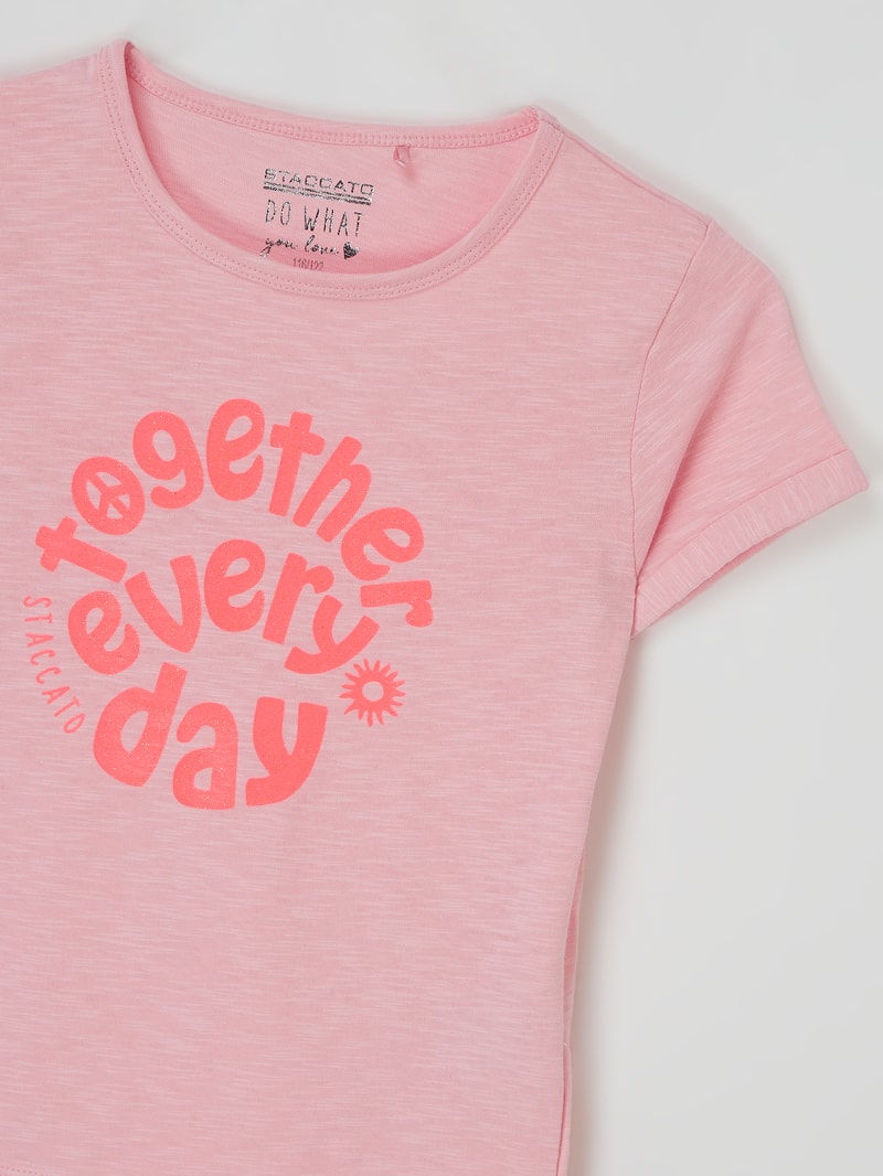 T-Shirt mit Message in rosa