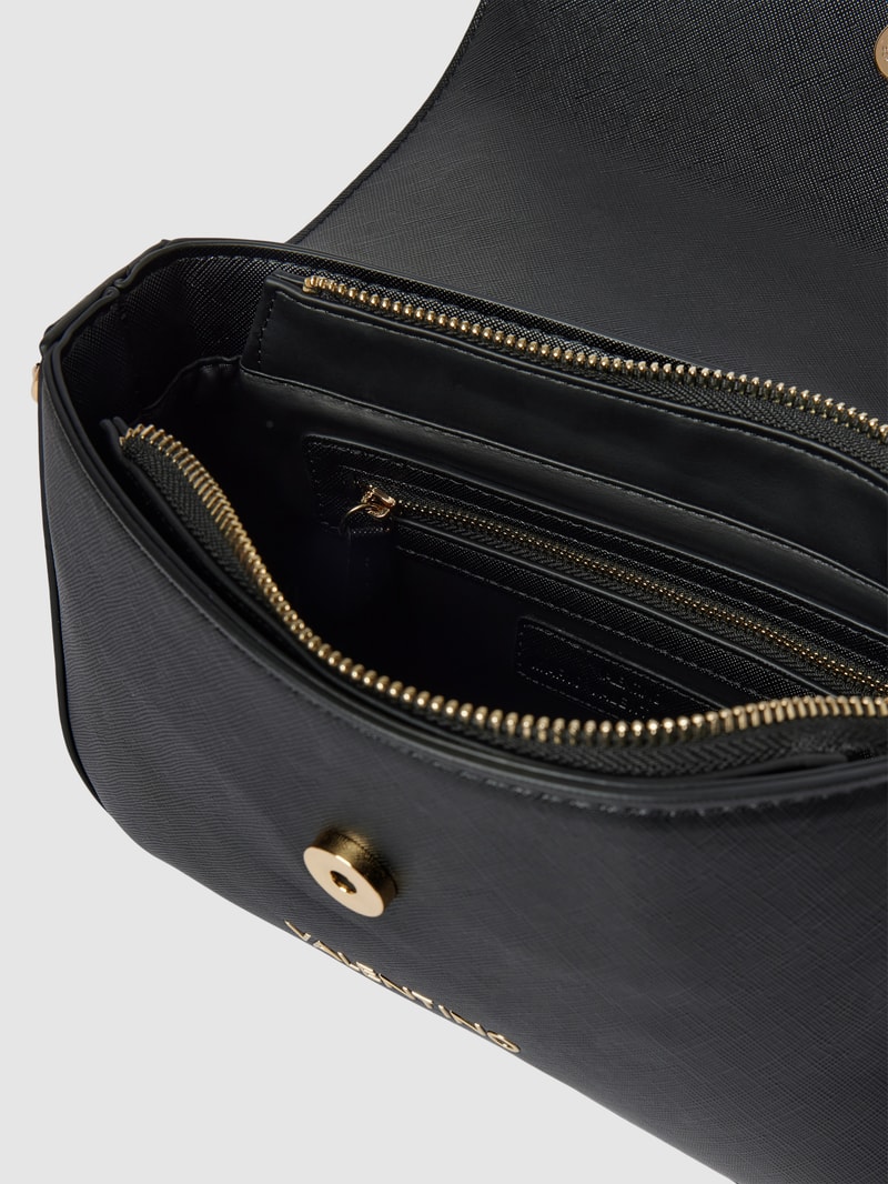 Handtasche mit Label-Detail Modell 'ZERO' in schwarz