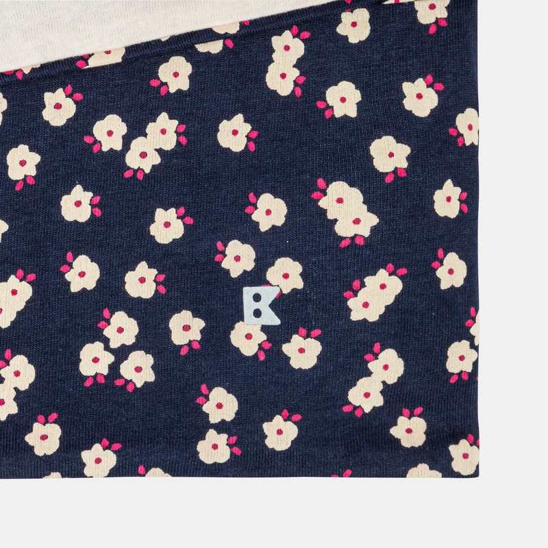 Snood bi-face en jersey bleu fille