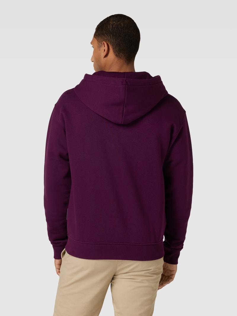 Sweatjacke mit Kapuze in aubergine