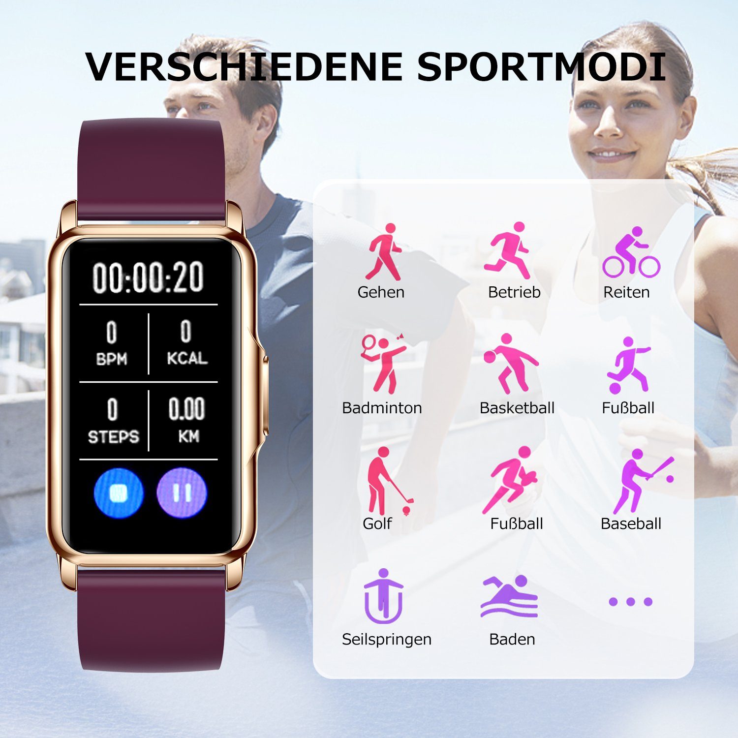 Mutoy Smartwatch, Fitness Tracker Uhr für Damen Herren, Aktivitätstracker Smartwatch (1,47