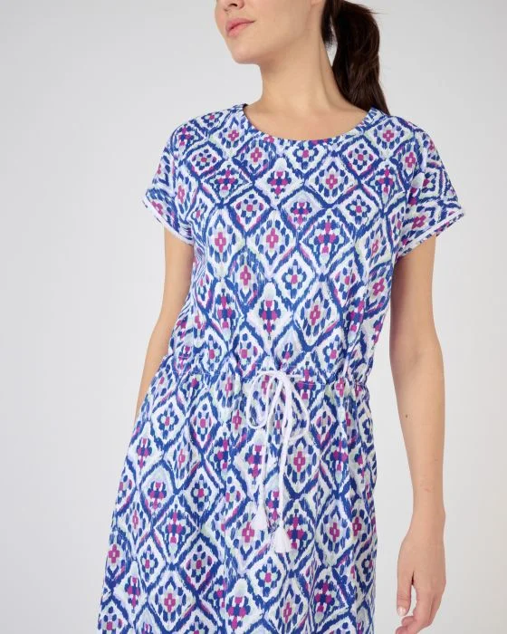 Chemise de nuit fantaisie maille peigné pur coton peigné