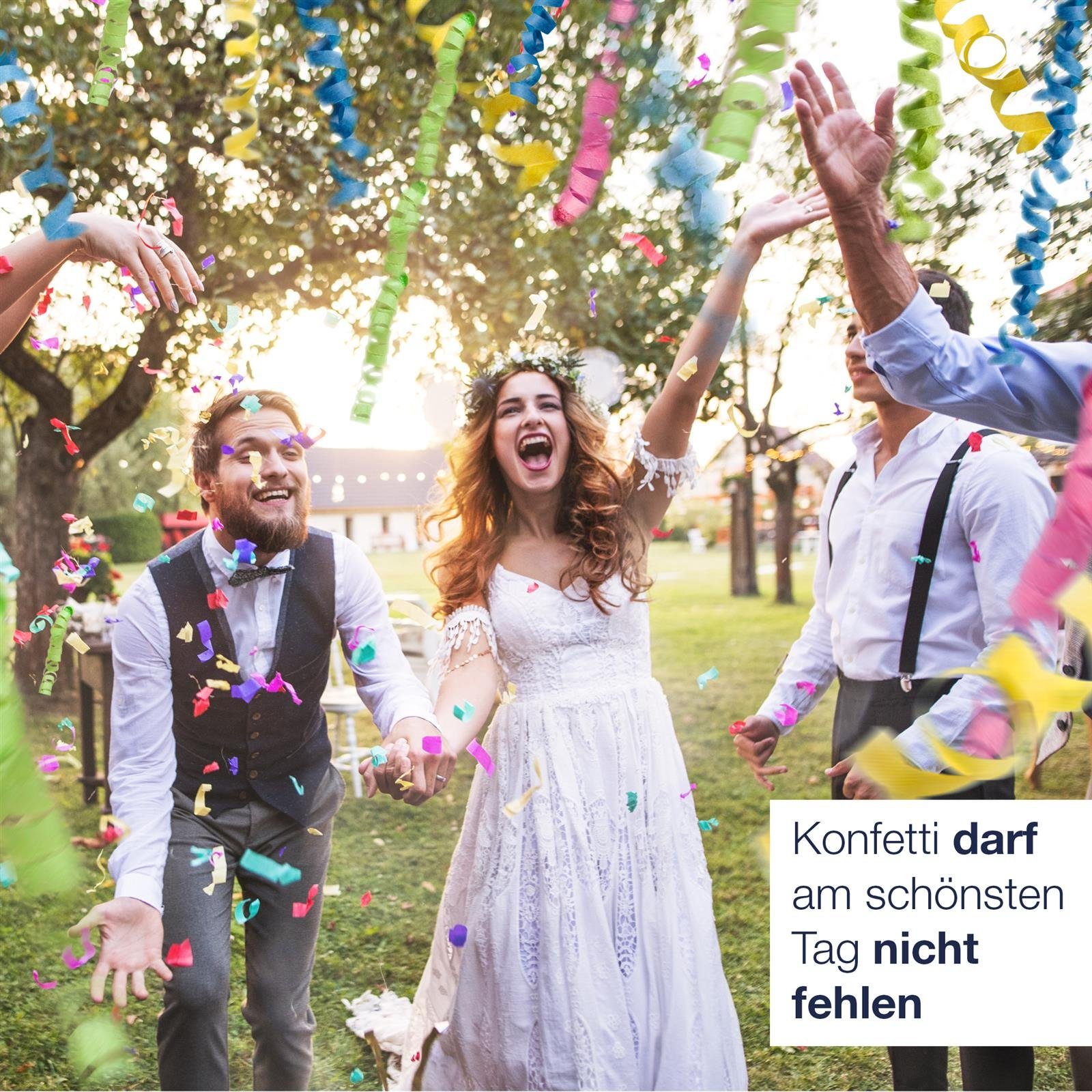 ILP Konfetti 6x Party Popper Hut, Konfettikanone ohne Knall - Bunter Partyspaß - 15,5 cm