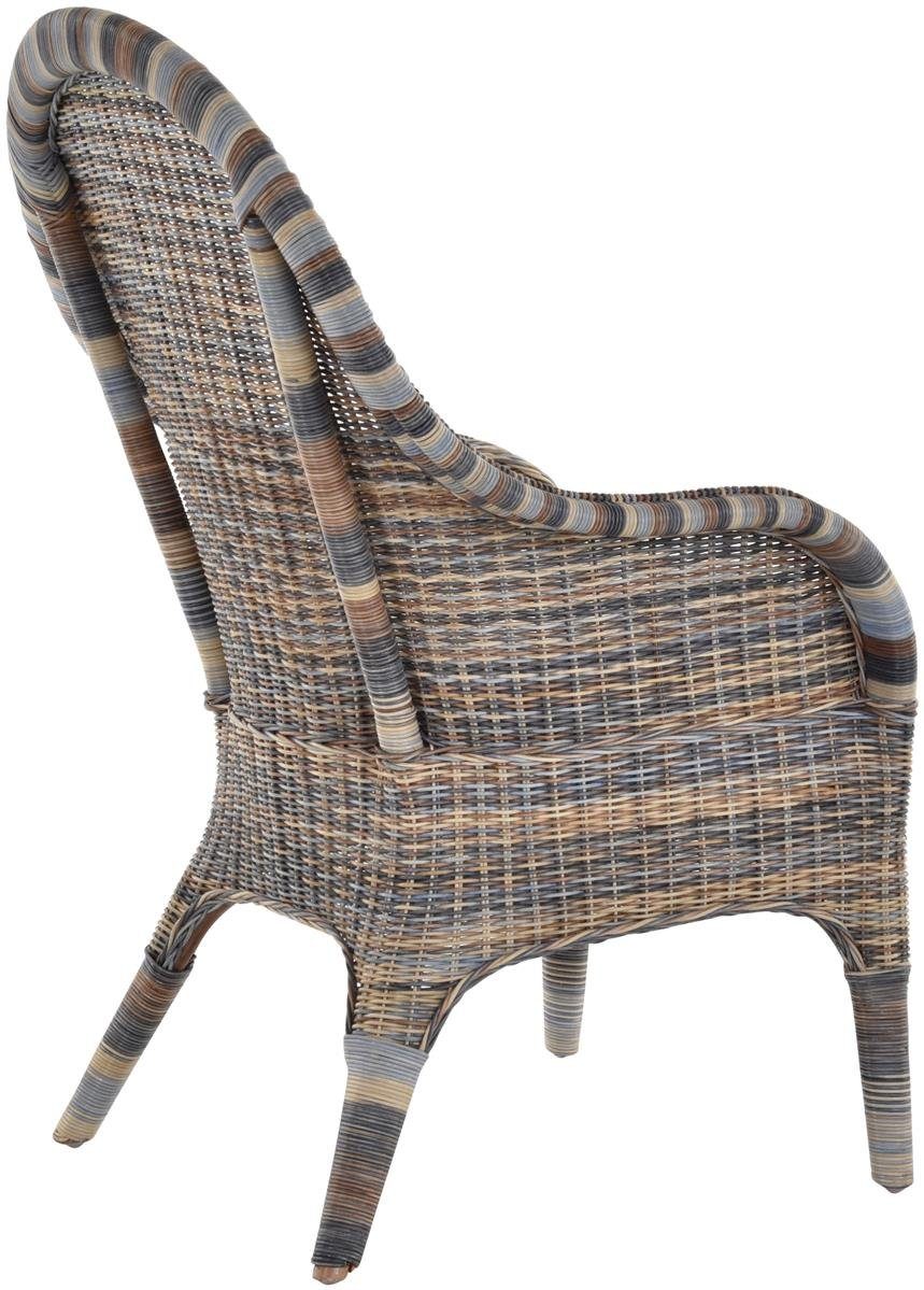 Krines Home Rattanstuhl Rattansessel hohe Rückenlehne Rattan Esszimmerstuhl Breite Armlehnen