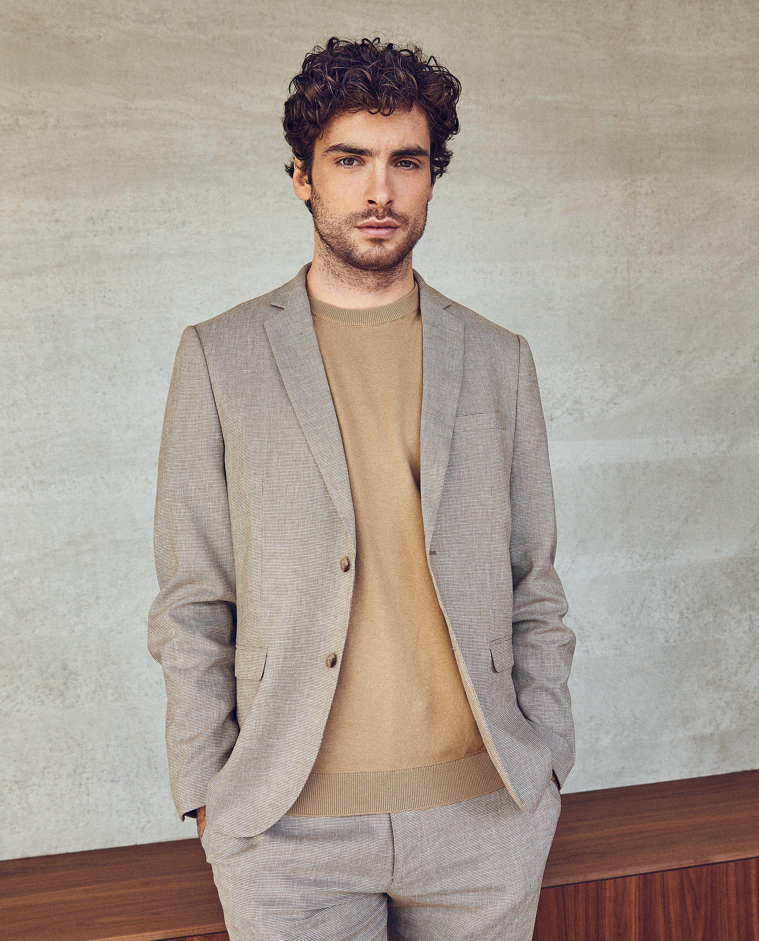 Sacou Iveo bej, croială slim fit bej