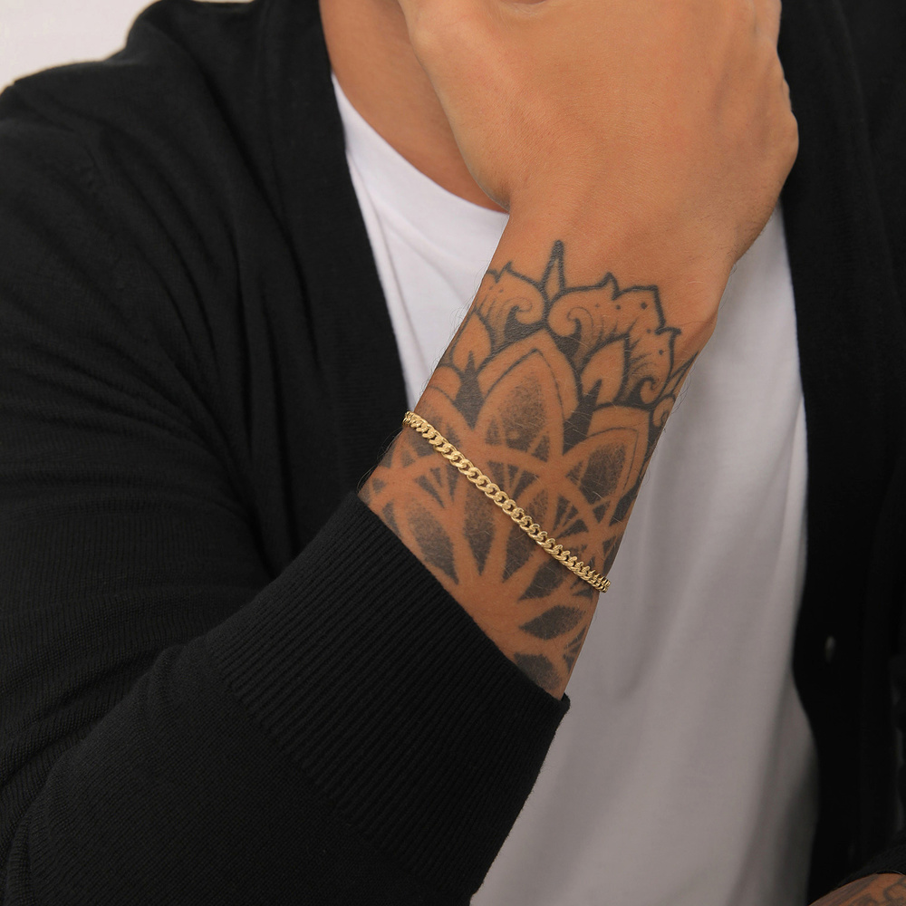 KUZZOI KUZZOI Bracelet Chaîne de Réservoirs Massif Trend Bracelet Homme - (925/1000) Arg Bracelet