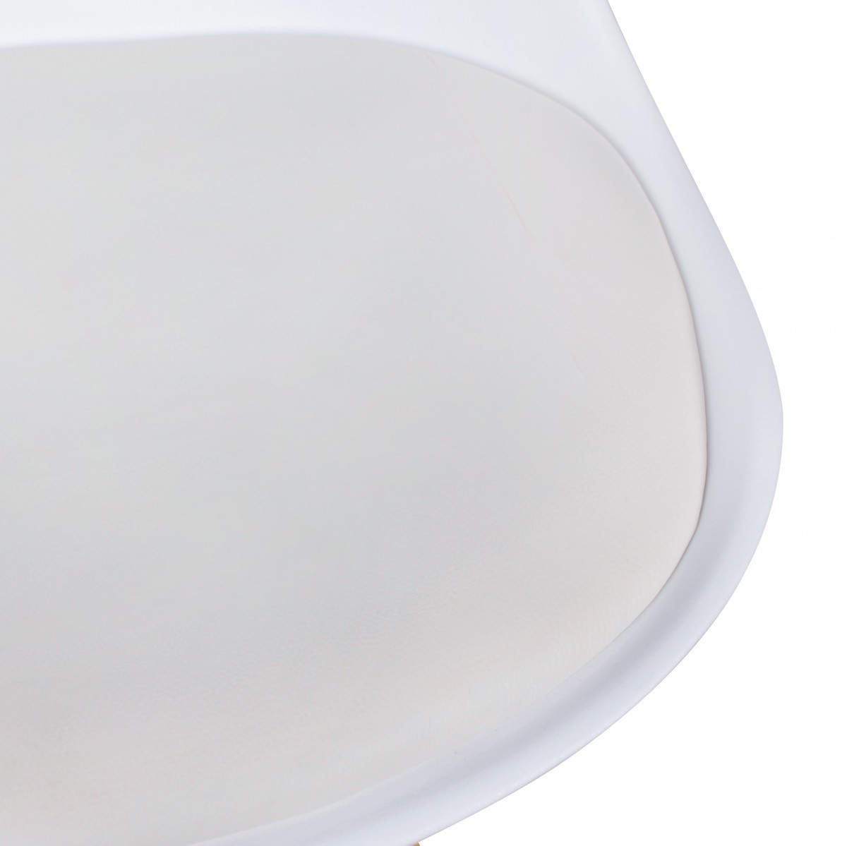 Wohnling 2er Set Retro Esszimmerstuhl weiß | Polsterstuhl Skandinavisch Rückenlehne | Küchenstuhl Kunstleder gepolstert