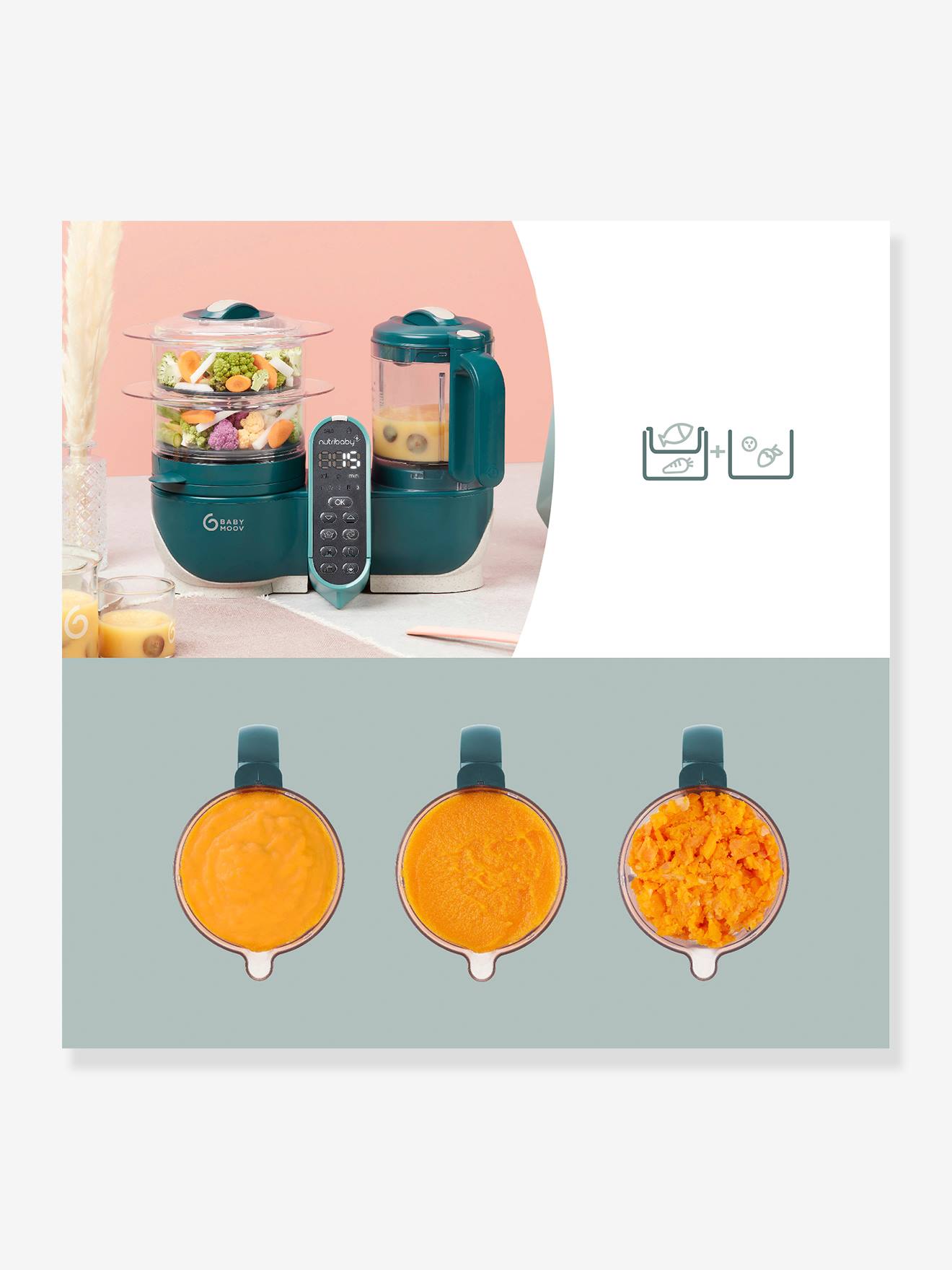 Babymoov Multifunktions-Dampfgarer NUTRIBABY+ BABYMOOV - grün