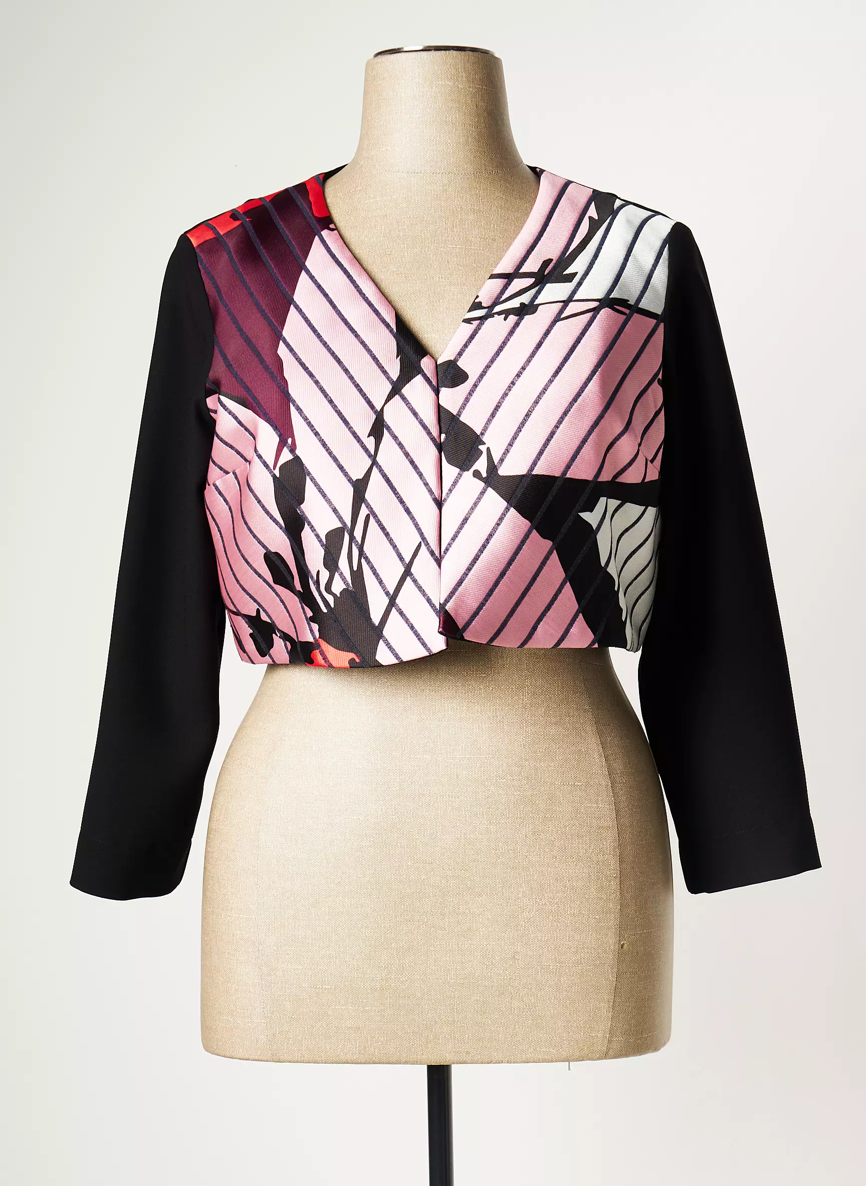 Bleu Blanc Rouge Vestecasual Femme couleur rose