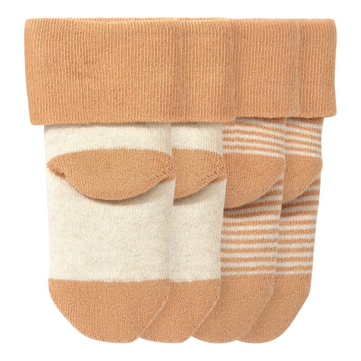 2 Paar Newborn Socken mit Umschlagbündchen