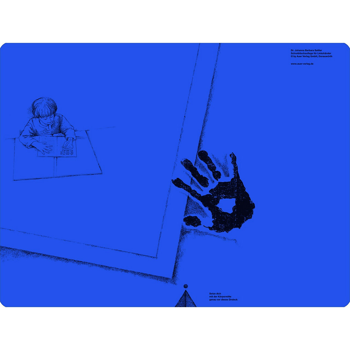 Schreibtisch-Auflage für Linkshänder, cobalt-blau