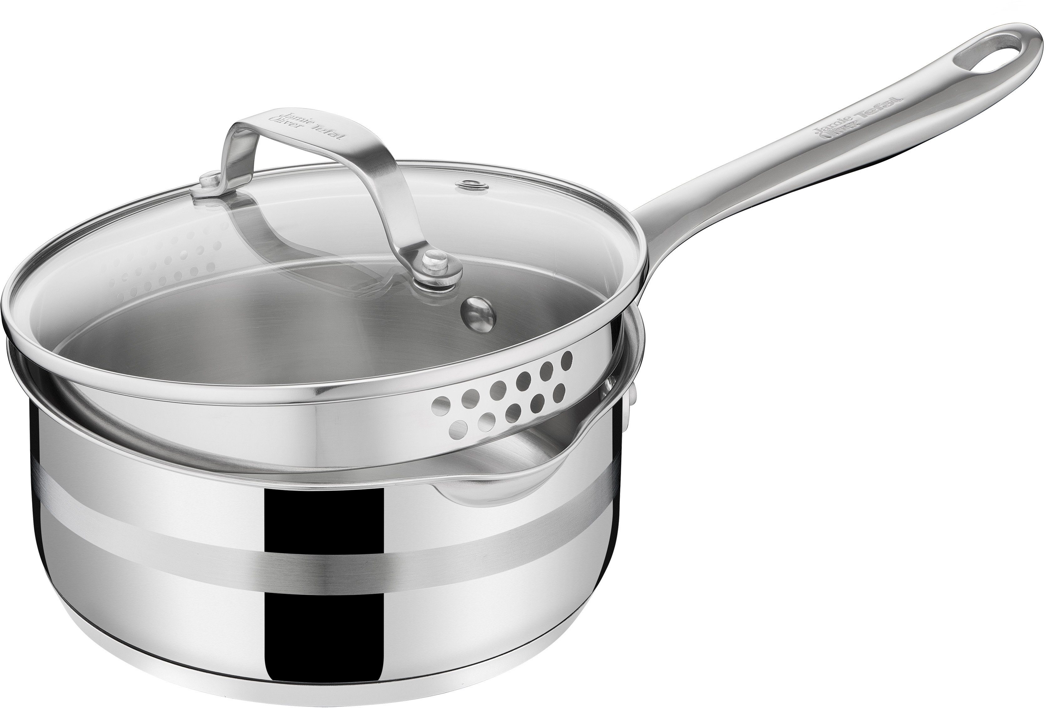 Tefal Topf-Set E311S7 Jamie Oliver Cook Smart, Edelstahl (Set, 7-tlg), Edelstahl-Topfset by Jamie Oliver, alle Herdarten, Induktion