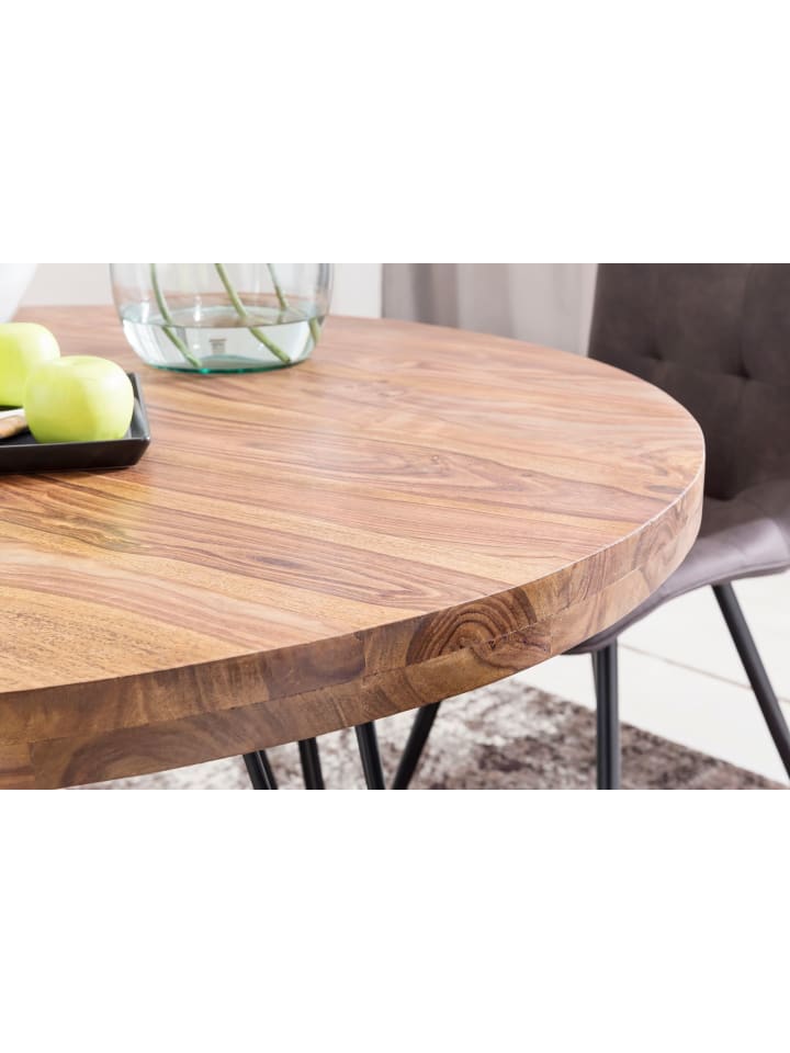 KADIMA DESIGN Design Esszimmertisch BAGLI rund Ø 120 x 78 cm Massiv-Holz günstig kaufen onesize
