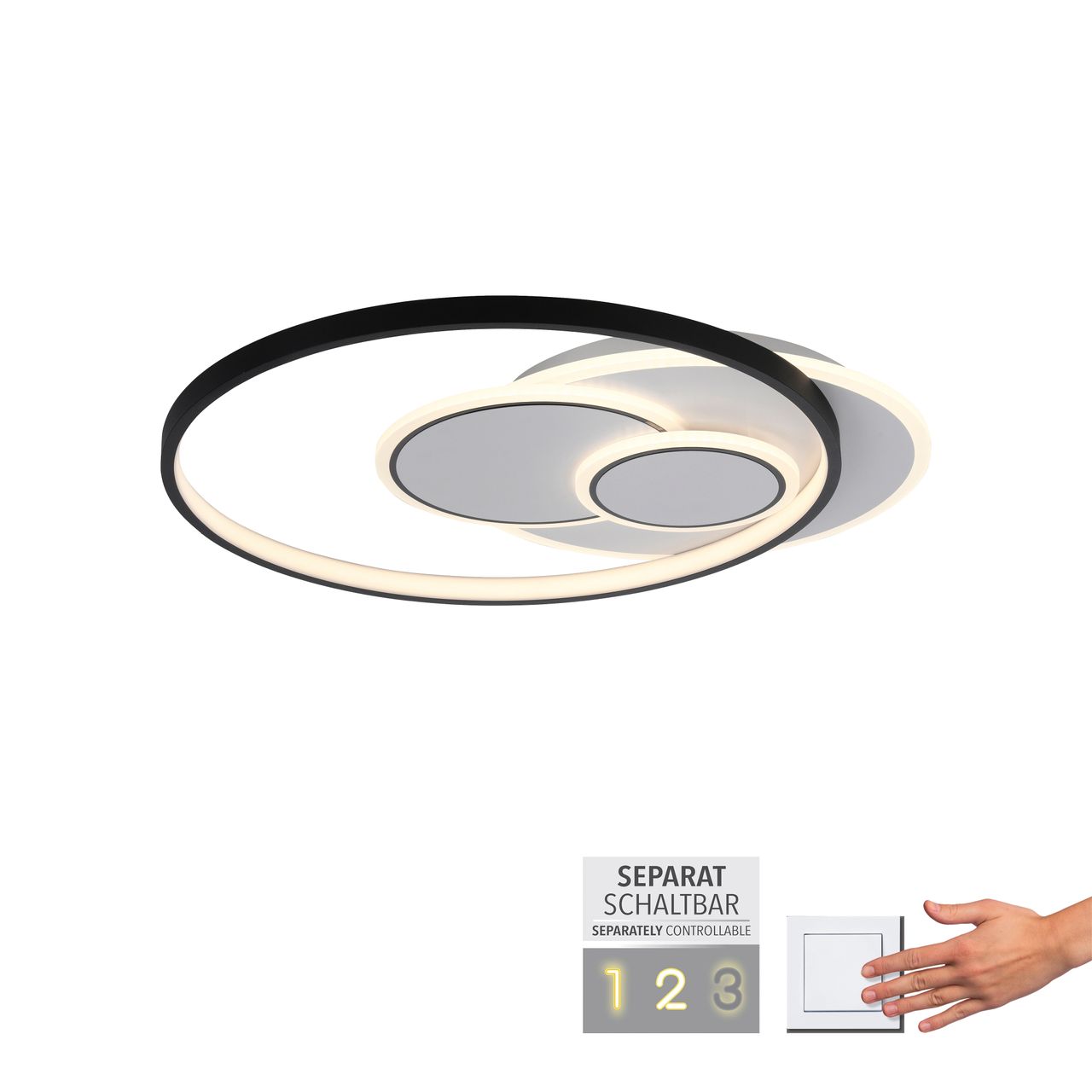 Paul Neuhaus LED Deckenleuchte MAILAK, 1x LED-Board/18Watt   1x LED-Board/9Watt, Weiss
