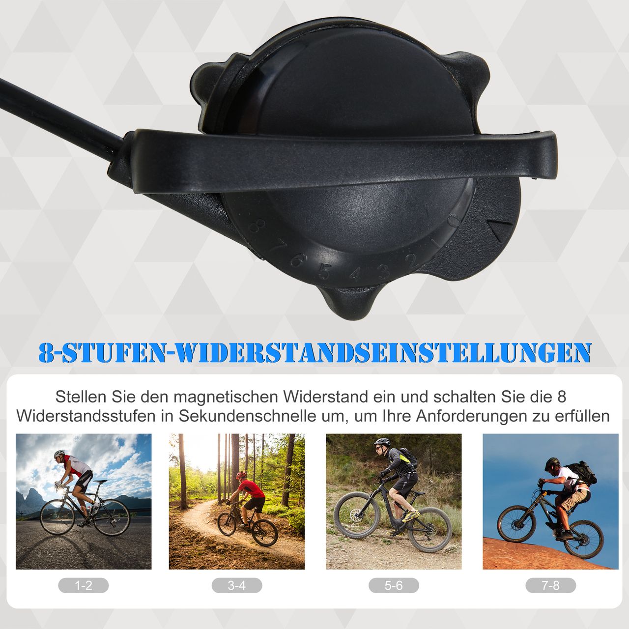 HOMCOM Rollentrainer Fahrradtrainer mit Magnetbremse für 650C, 700C/26