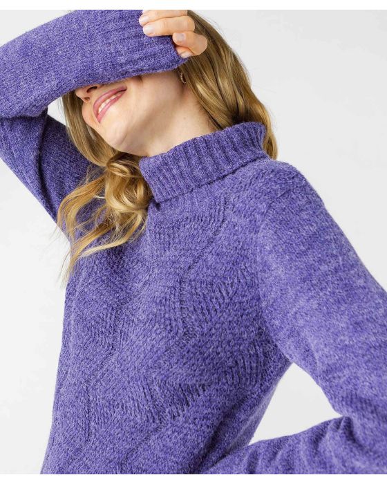 Pull col roulé, maille chinée chaude Thermolactyl