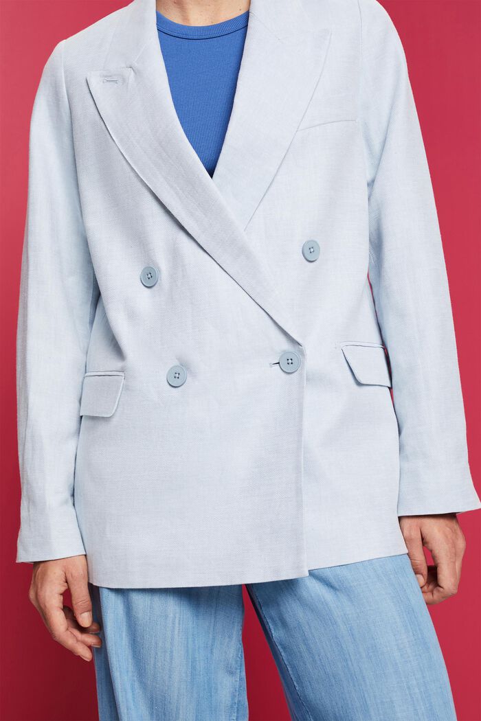 Zweireihiger Blazer aus Baumwolle-Leinen-Mix