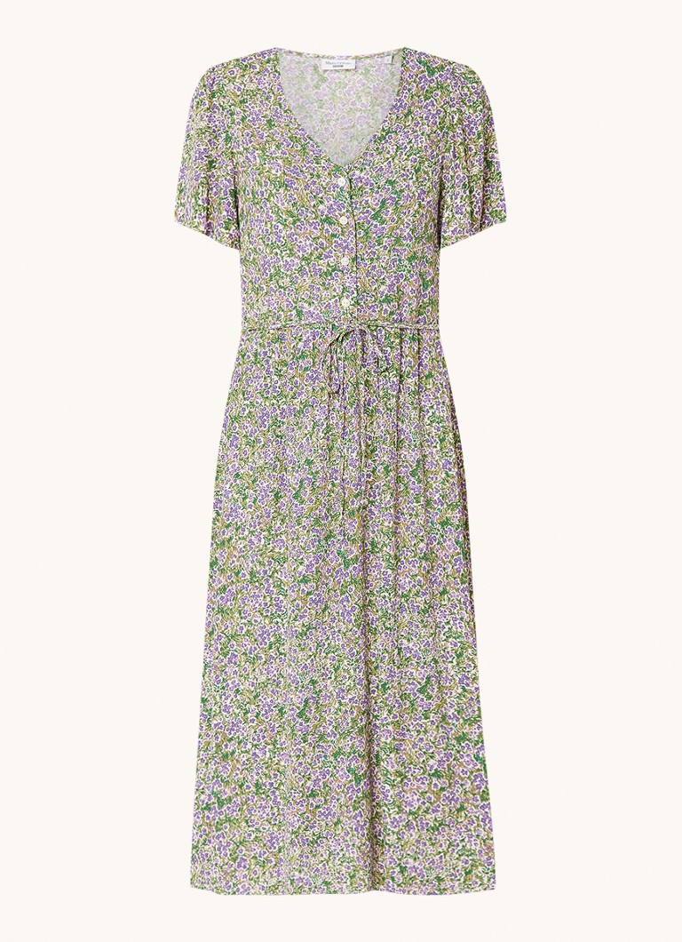 Robe midi en denim Marc O'Polo à imprimé floral et poches latérales