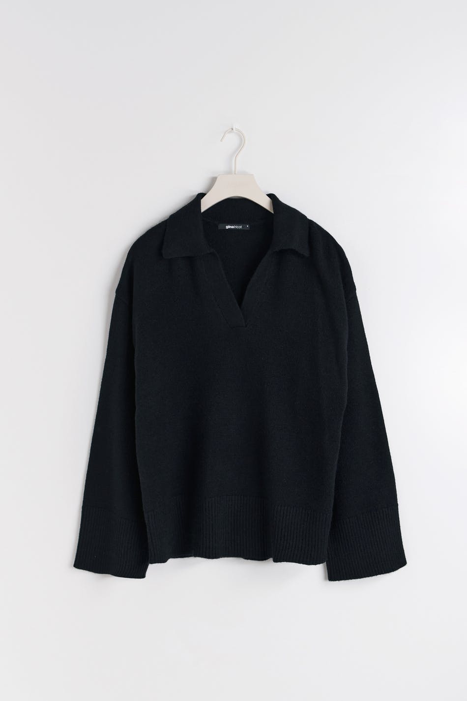 Knitted polo sweater