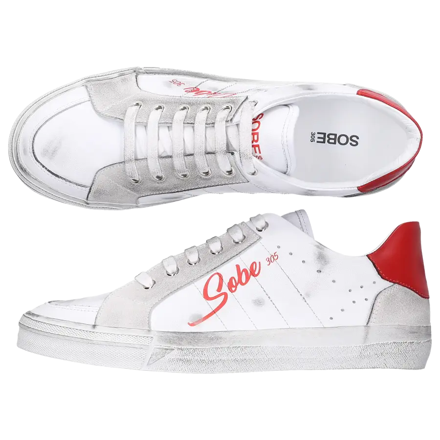 305 SOBE - Sneaker low LAKERS Nappaleder - weiß