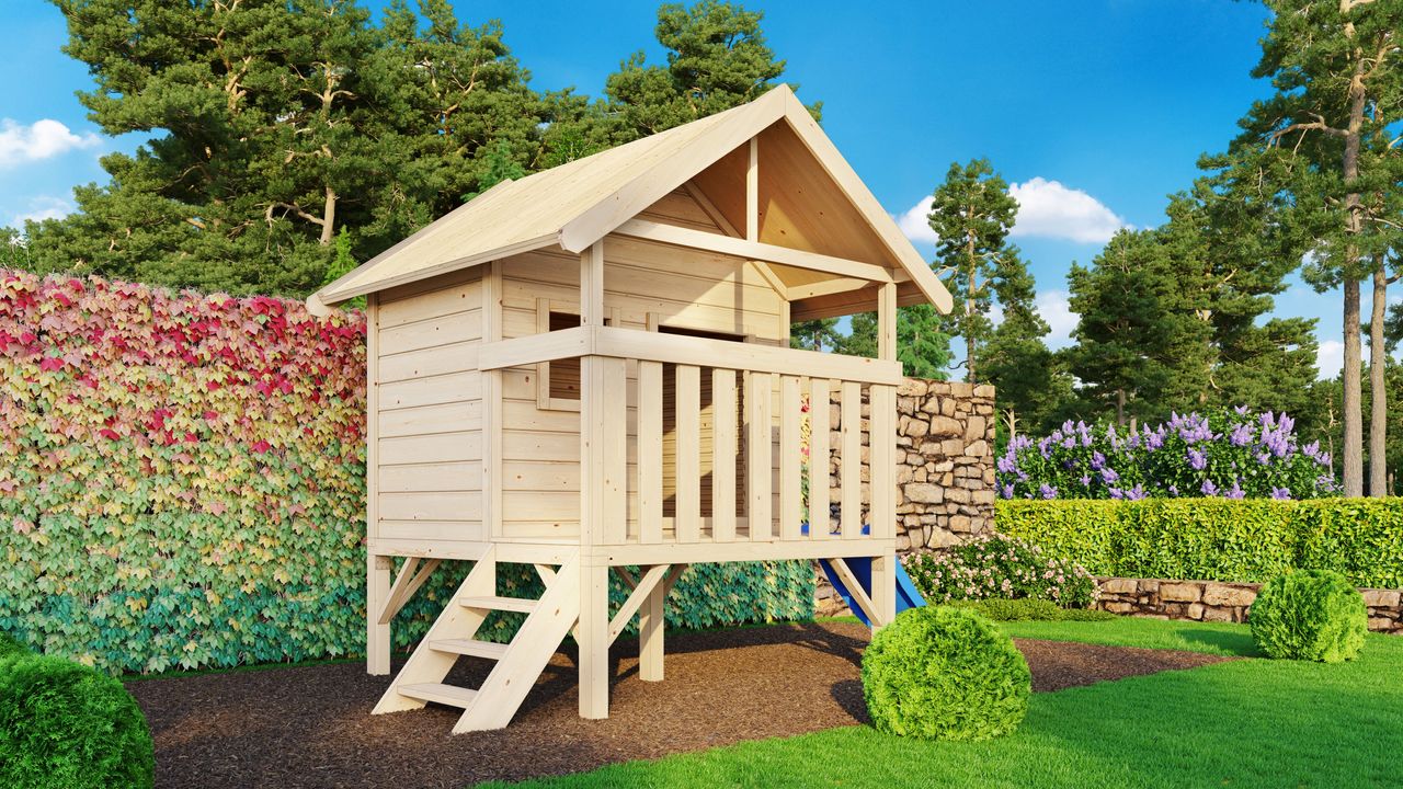 AKUBI Karibu Mini Stelzenhaus Franky blau