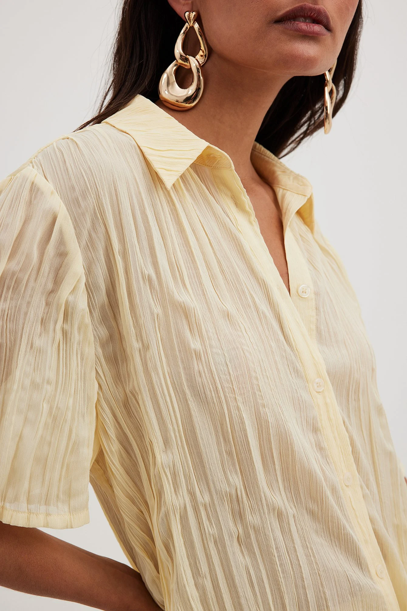 Strukturiertes Oversize-Shirt mit kurzen Ärmeln