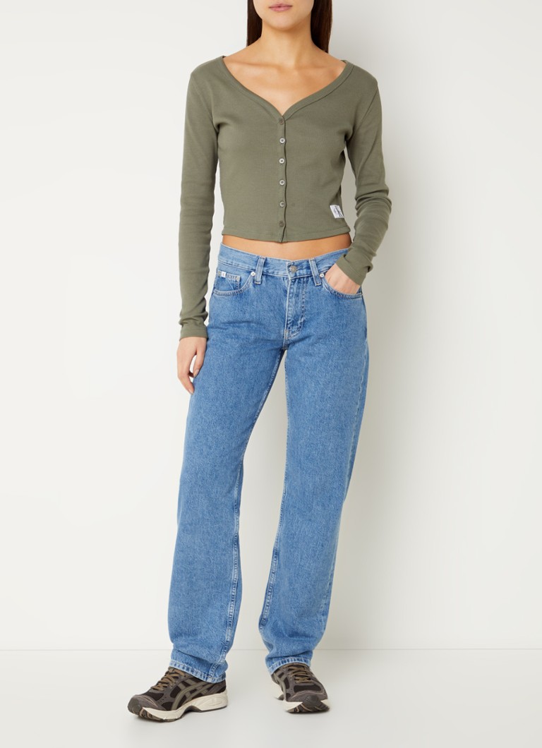 Jeans Calvin Klein a vita media, gamba dritta, lavaggio medio