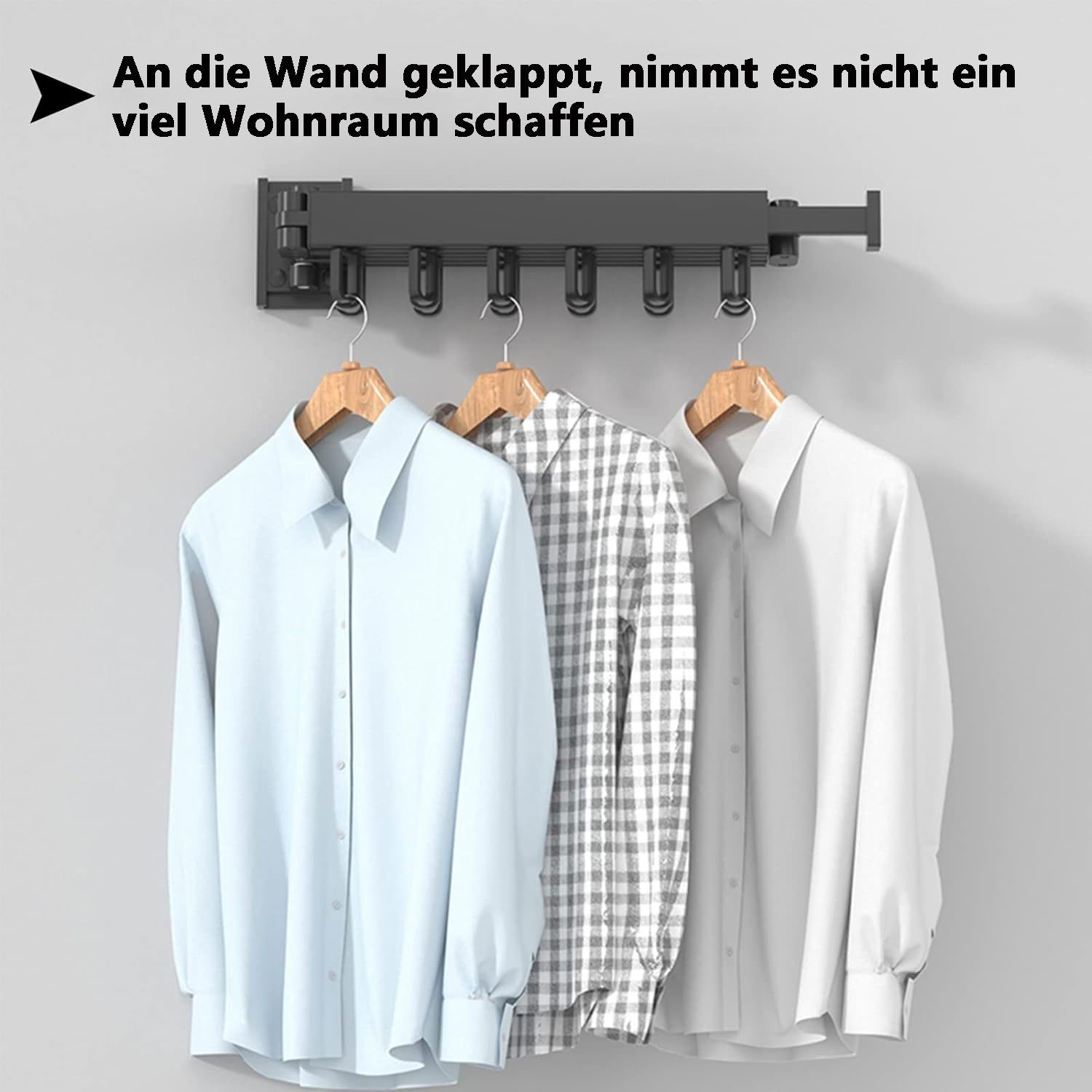 Sarfly Wäscheständer Wäscheständer Versenkbar, Wandmontierter Kleiderständer, Platzsparend, mit Handtuchhalter für Balkon,Wäsche, Schlafzimmer