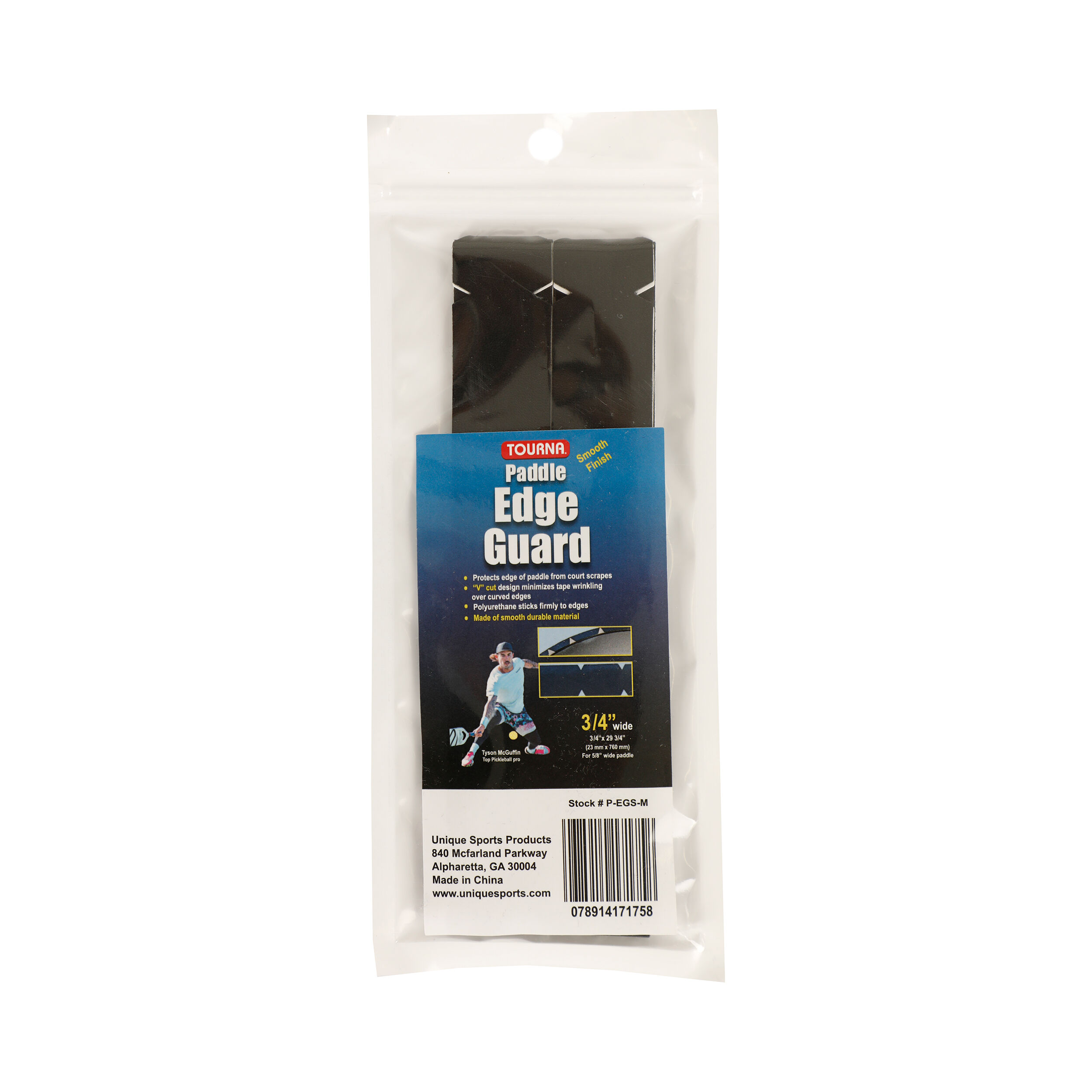Padel Edge Guard 16mm Pickleball Rahmenschutzband - Schwarz