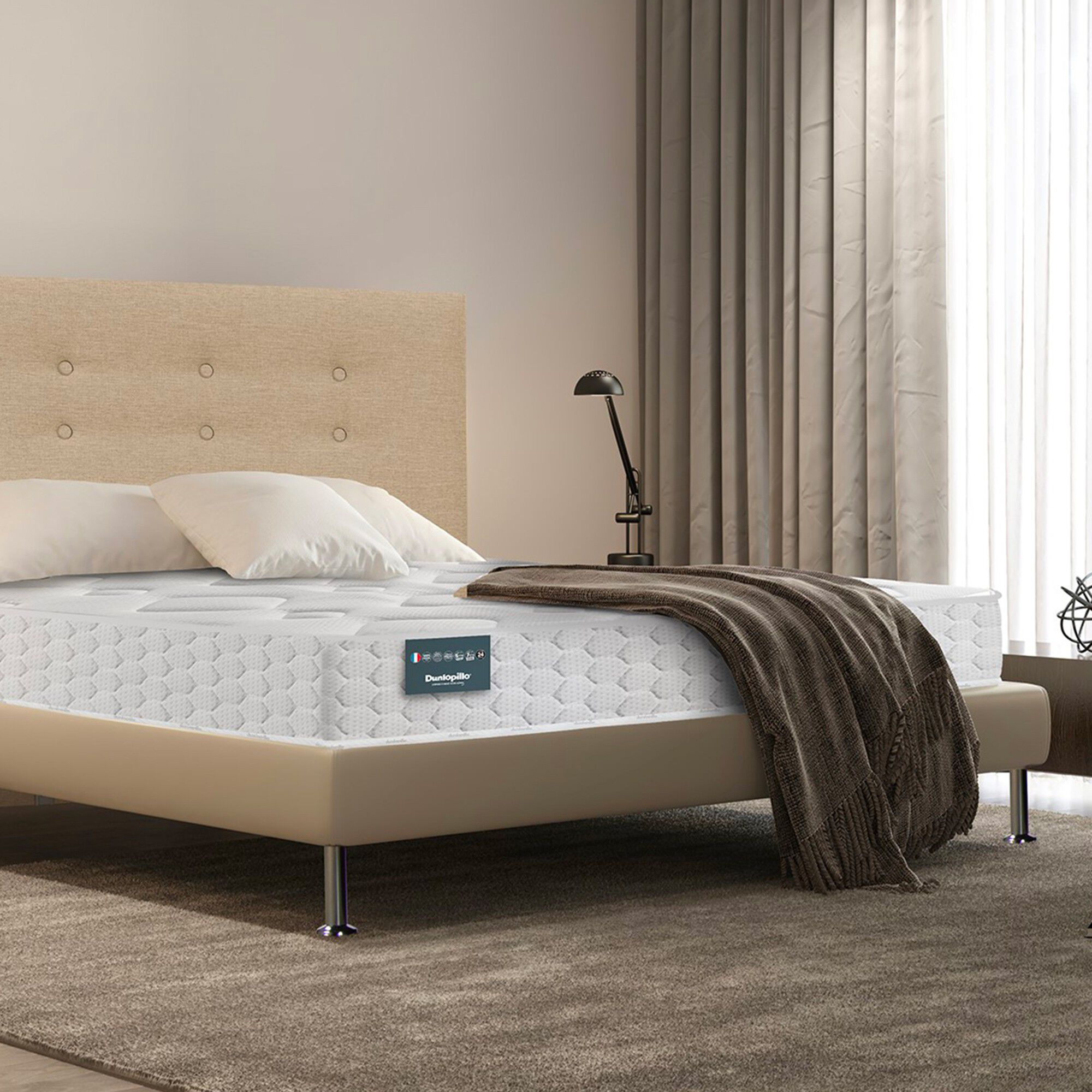 Matelas mousse + latex Dunlopillo Aérial haut. 24 cm, confort ferme